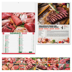PA142 CARNI confez. da 100 pz. calendario: cm 30x47 ca
testata: cm 30x9 ca