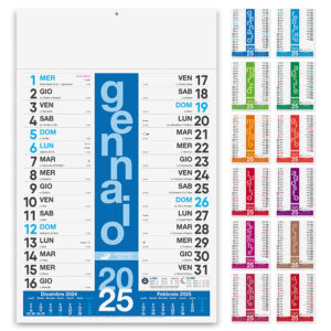 PA430 COLORS confez. da 1 pz. calendario: cm 30x47 ca
testata: cm 30x9 ca