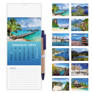 PA785 MINI CALENDARIO confez. da 10 pz. calendario: cm 23,7x9 ca
area di stampa: 3,7x9 ca