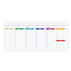 PA807 SLIM PLANNING MULTICOLOR confez. da 30 pz. dimensioni: cm 29,5x14,5 ca
testata: cm 29,5x3 ca