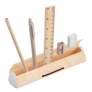 PD583 WOODEN SET confez. da 10 pz. matita : Ø cm 0,7xh17,5 ca
penna: Ø cm 1xh14 ca
astuccio: cm 17 x 4 ca